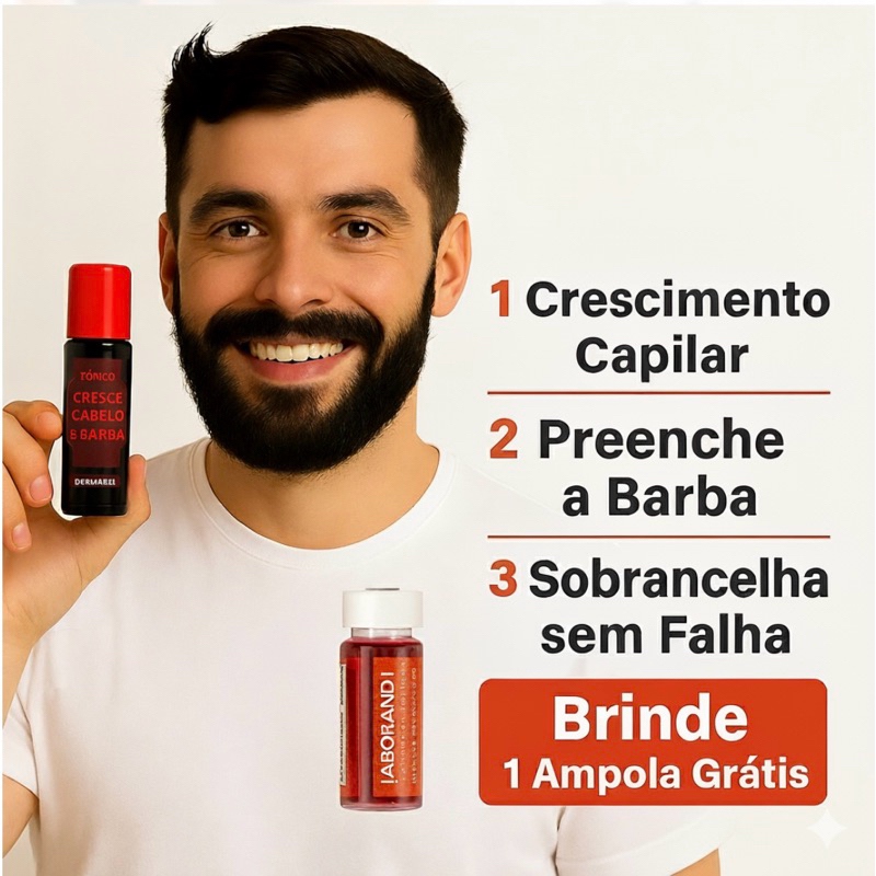 🔥Tônico Crescimento Rápido Cabelo e Barba Dermabel – Alecrim e Jaborandi