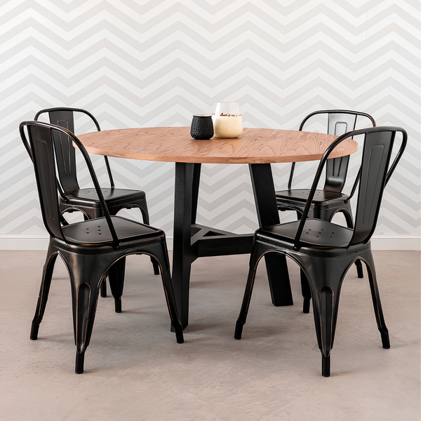 🔥 Kit 6 Cadeiras Tolix Aço Reforçado Industrial De Jantar