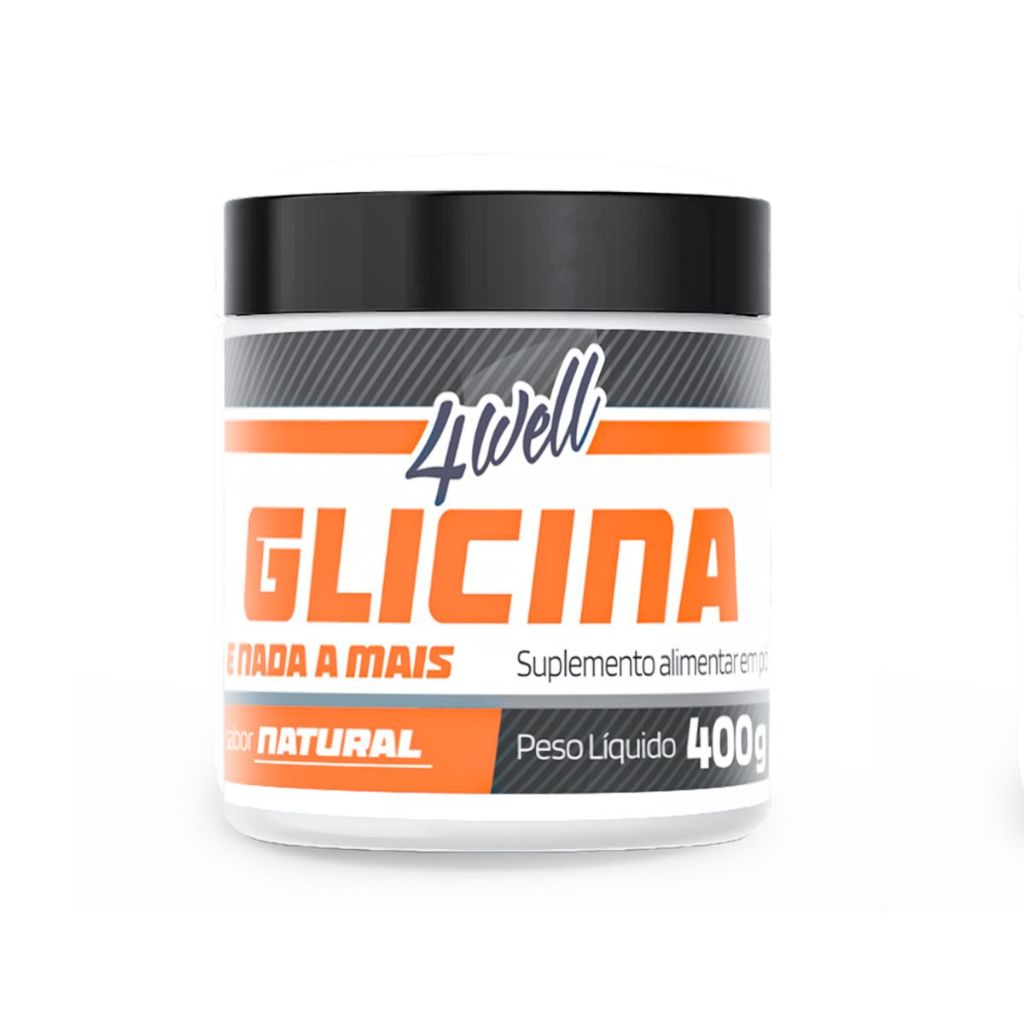 🔥 Glicina em pó 100% Pura 400g Suplemento Aminoácido – 4well