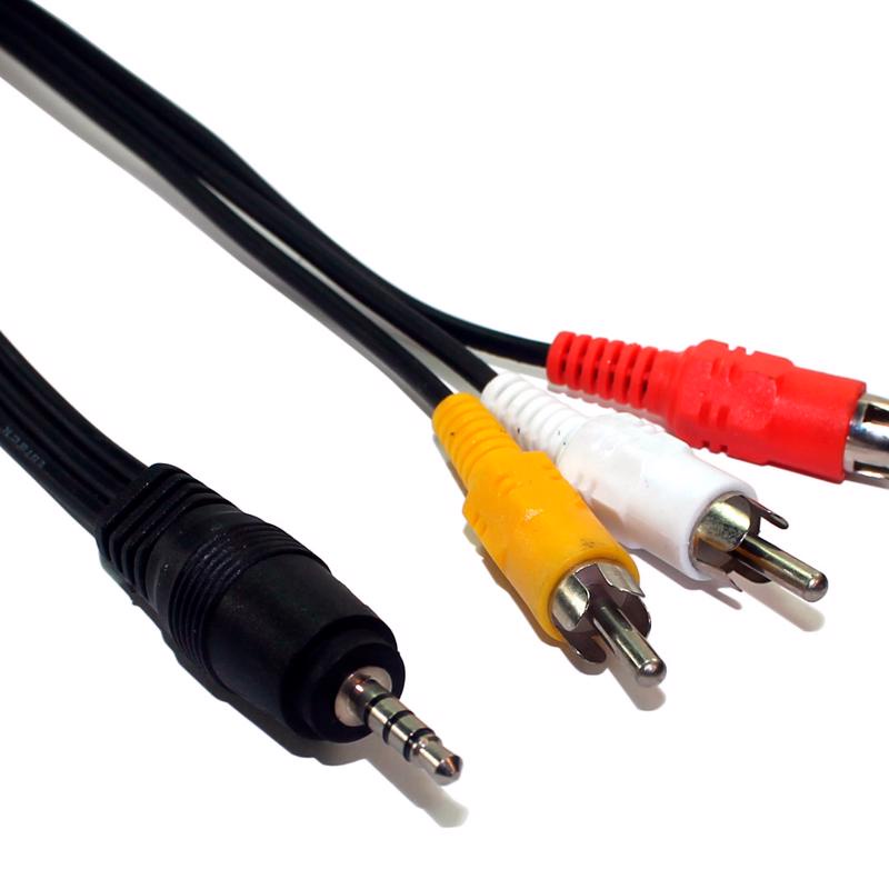 🔥 Cabo Plug P2 + 3RCA 1,50 Metros Áudio Vídeo