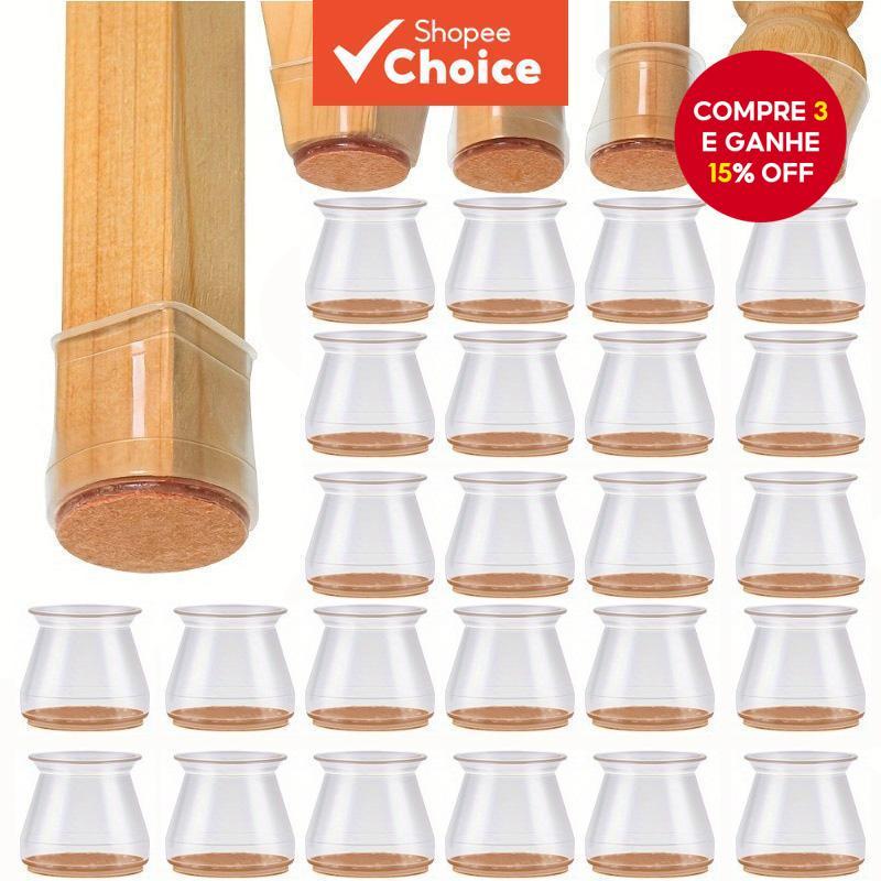 🔥 Protetores De Perna De Cadeira De Silicone , Almofadas De Feltro Redutoras De Ruído Para Móveis , Conjunto De Proteção D