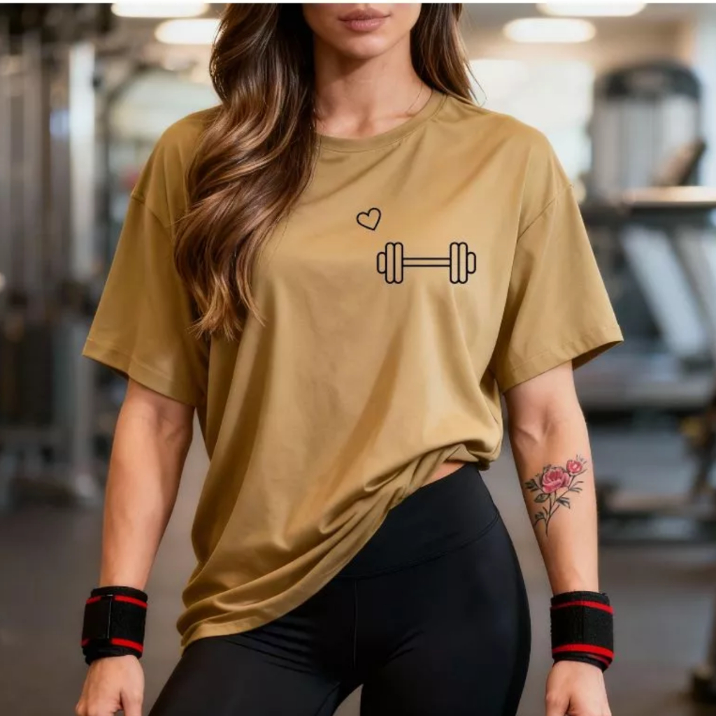 🔥 Camisetão T-shirt Oversized 100% Algodão Feminina Gym Treino Academia Fitness Musculação halter