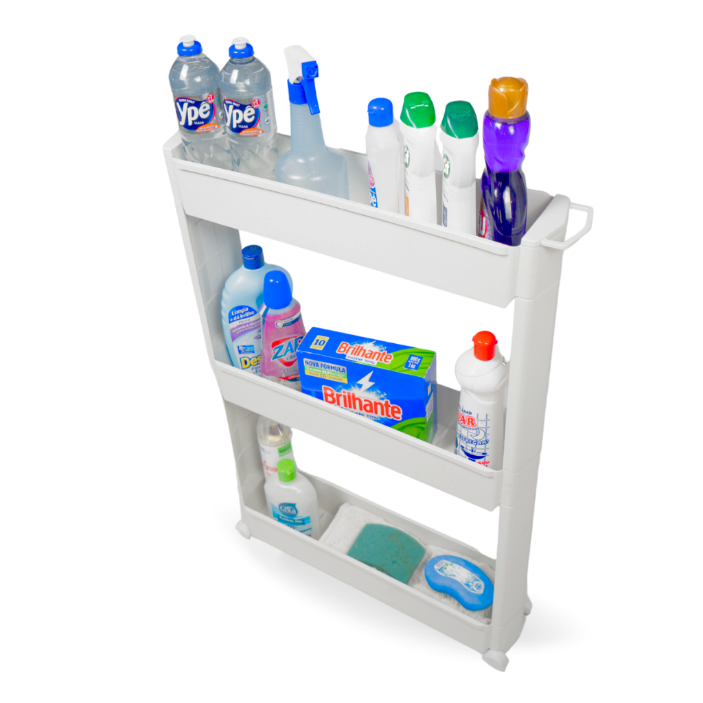 🔥 Armário Carrinho Organizador Multiuso com Rodinhas Banheiro Lavanderia Cozinha Quarto