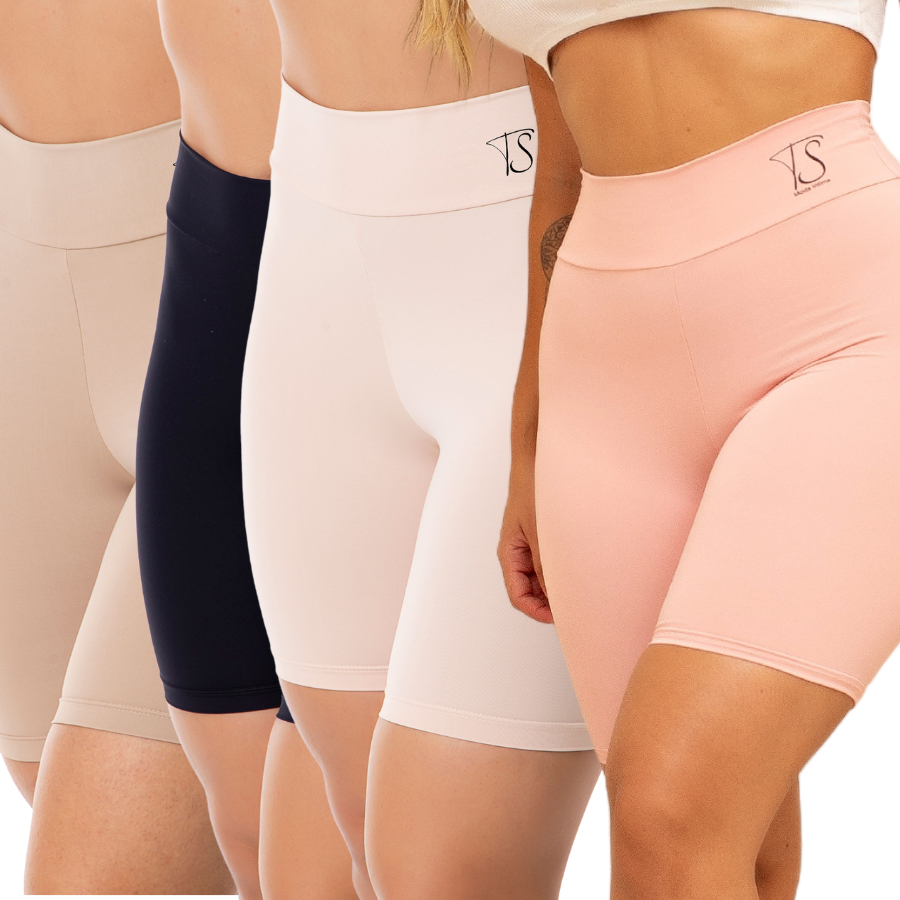 🔥 KIT 2 Short Segunda Pele Cos Alto Duplo Bermuda Anagua Modelador Lingerie