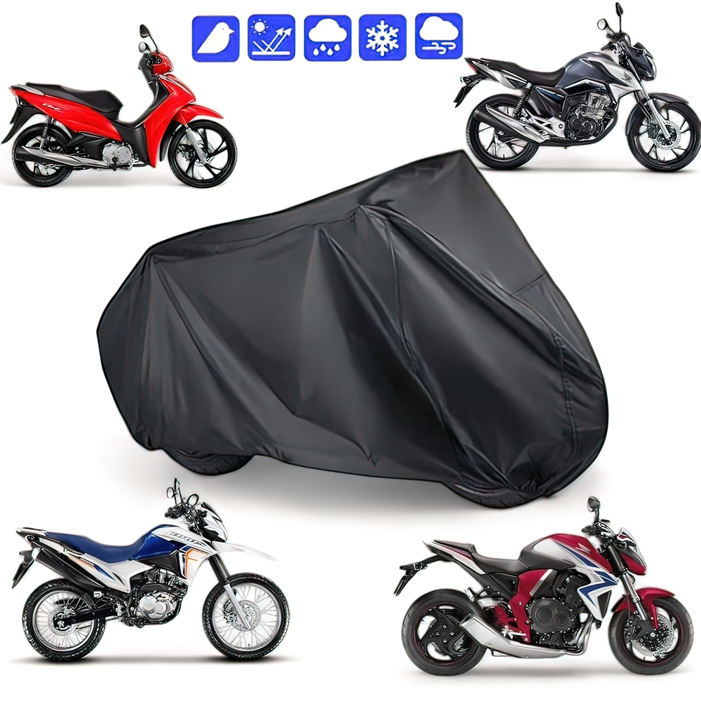 🔥 Capa de Cobrir Moto em Couro Forrada Impermeável Anti-Uv Protetora Anti-Risco