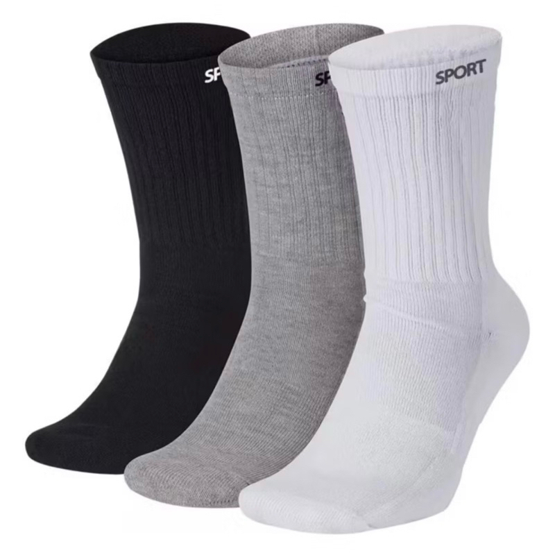 🔥 Kit 24 Pares Meias masculina SPORT Algodão cano alto/longo