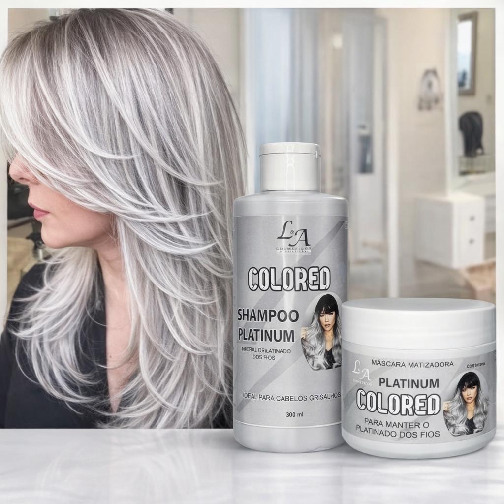 🔥 Kit Matizador PLATINUM Efeito Platinado – S/ Amônia – Resultado 100% ORIGINAL L&A COSMETICOS 300ml