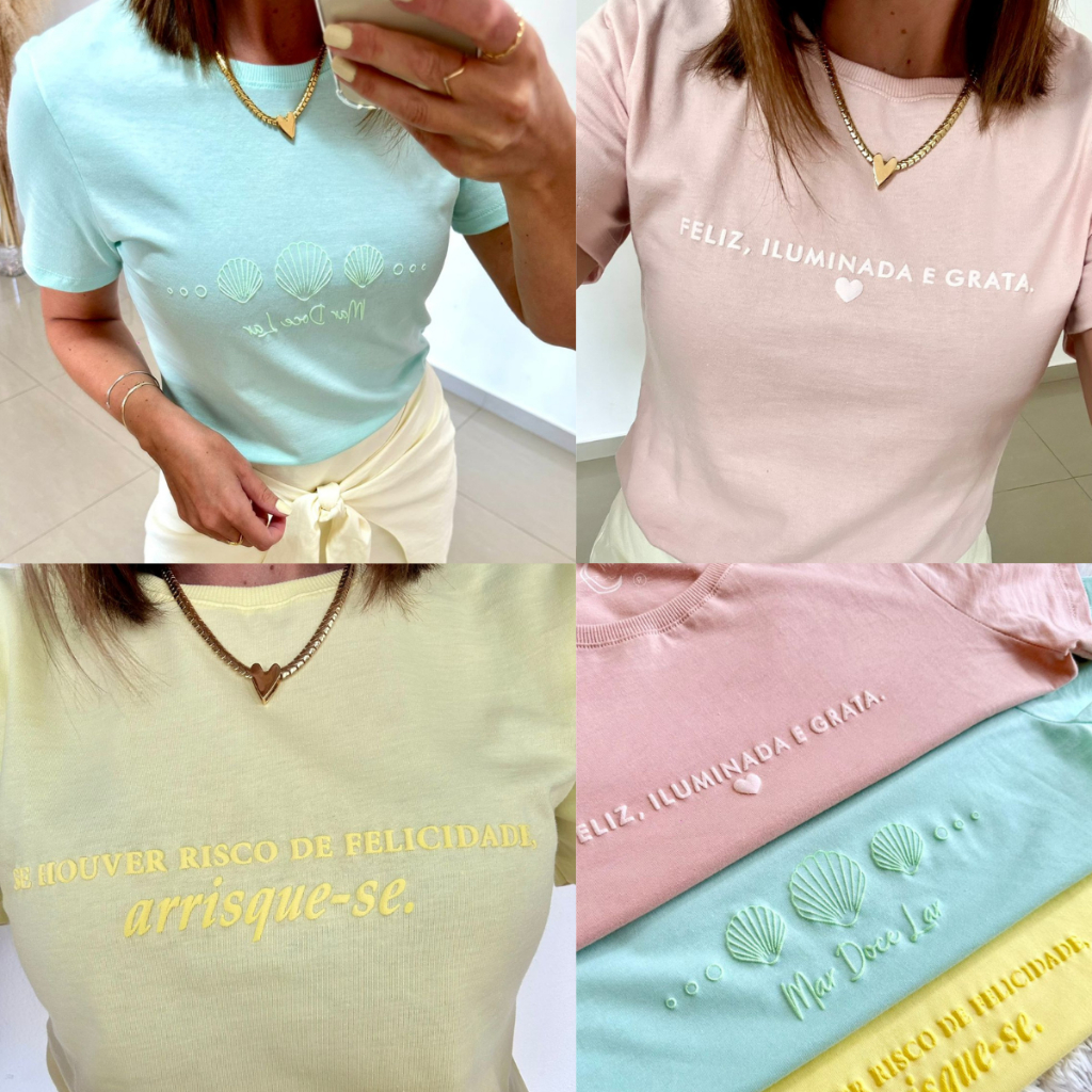 🔥 Camiseta Feminina 100% Algodão Estampada do Tamanhos P ao G1 – T-shirt Feminina Estilosa