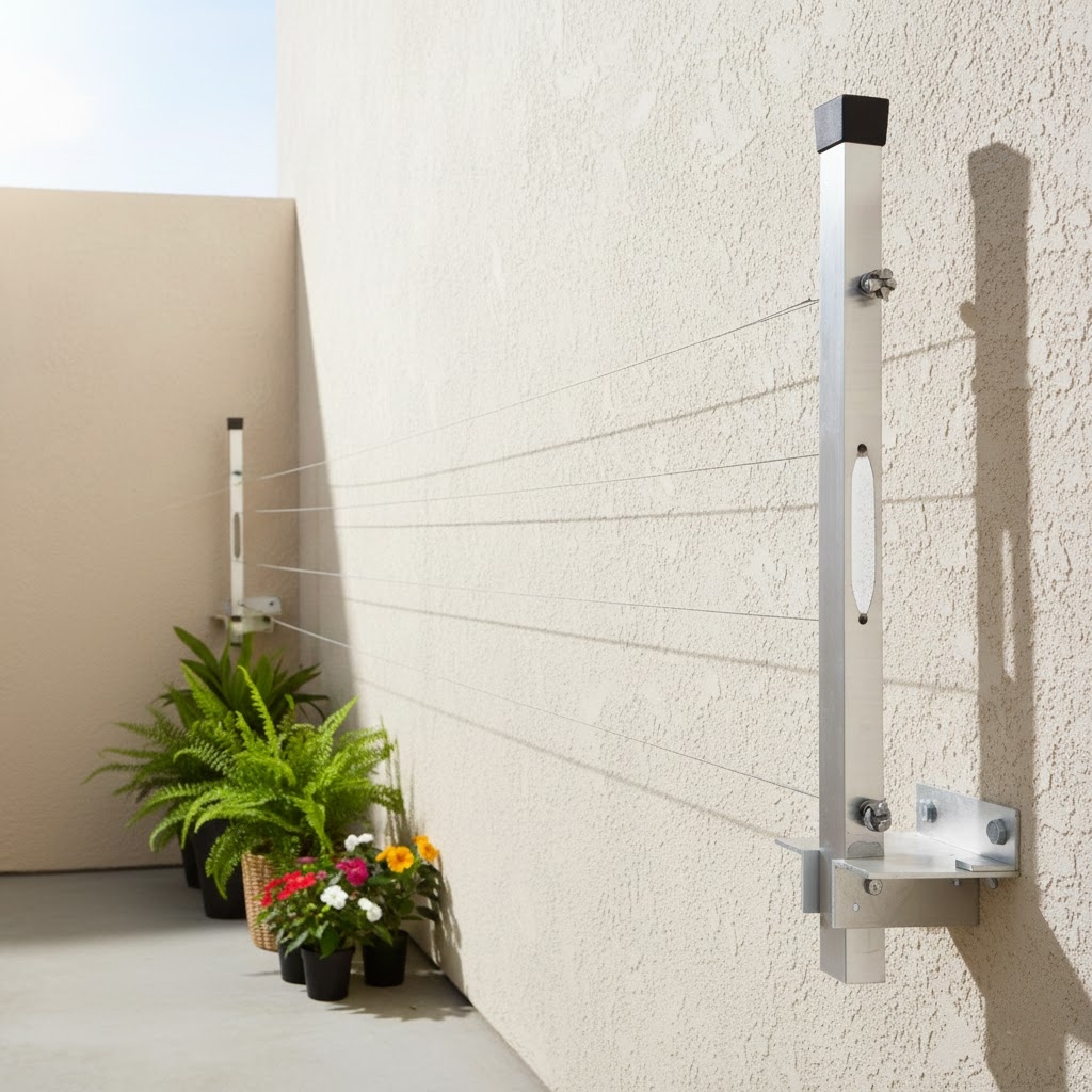 🔥 Varal de Roupa de Parede Retrátil de alumínio para Sacada Até 80kg