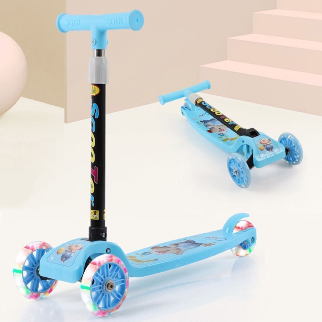 🔥 Patinete Infantil 3 Rodas De Led Dobrável Scooter Crianças–1715