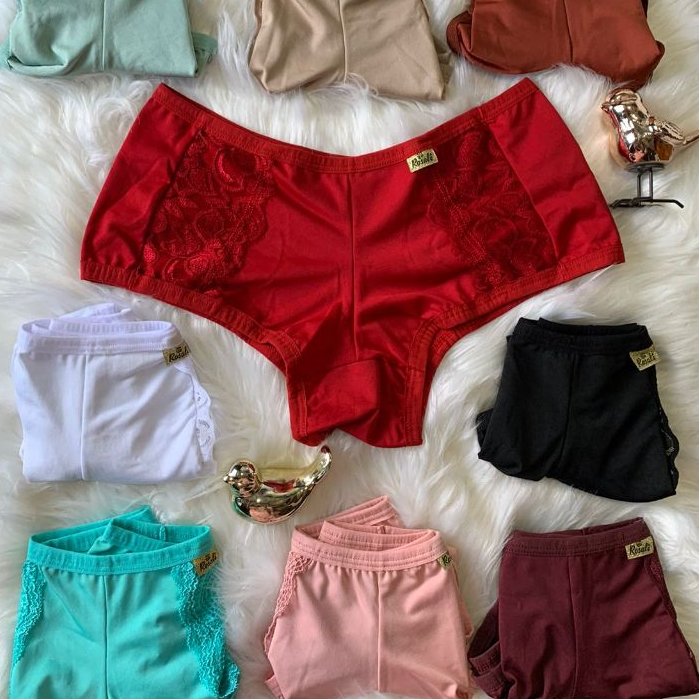 🔥 Kit 10 Tangas Calcinhas Estilo Shortinho Com Renda Tamanho Especial Linha de Luxo Débora