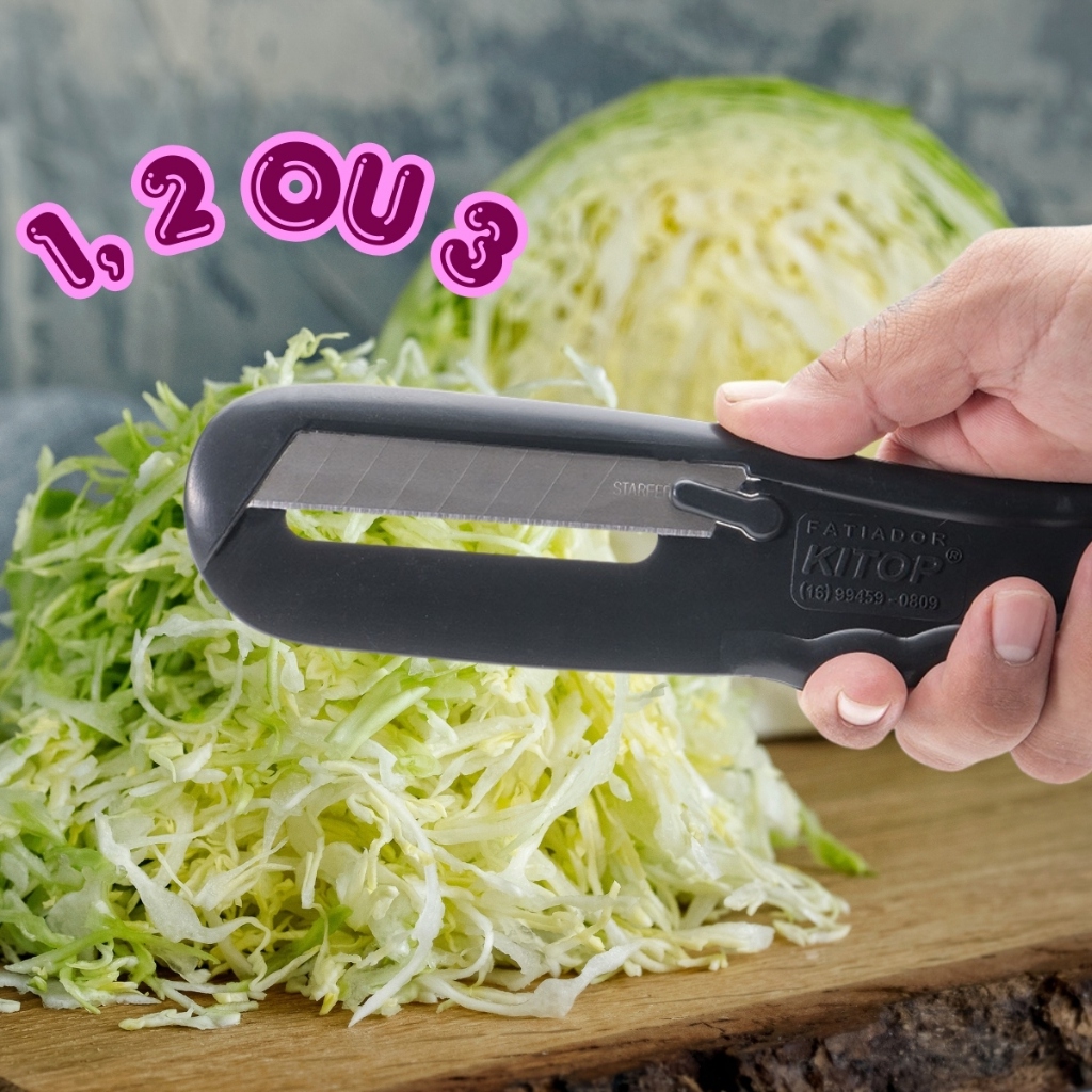 🔥Kit 1/2/3/4 Fatiador de Couve Fininha Corte Fininho em Segundos Legumes Frutas Repolho Verduras