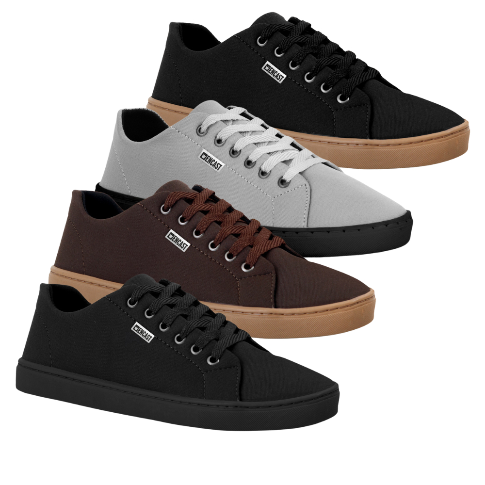 🔥 Kit 4 pares de tênis cores variadas para o dia a dia