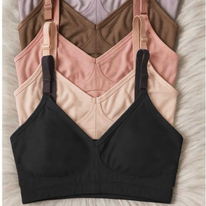 🔥 Sutiã Reforçado kit com 4 sutiã Fafá sem bojo microfibra de sustentação