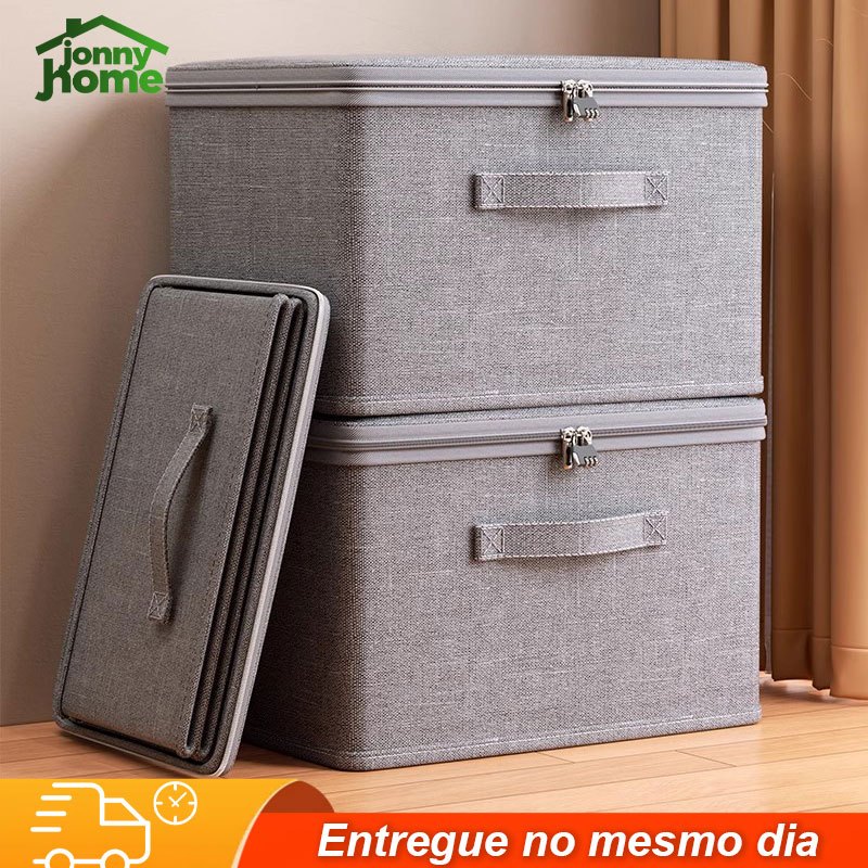 🔥 Caixa grande de armazenamento com zíper para roupas e cobertores  P/M/G